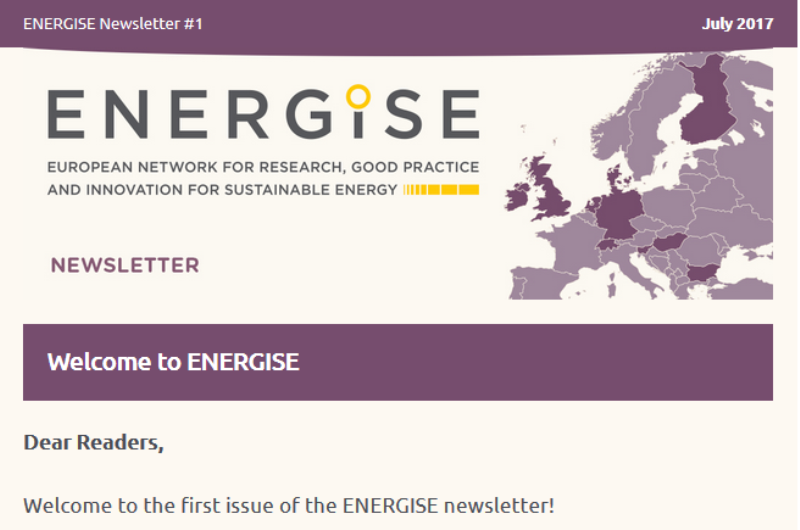 First ENERGISE Newletter available